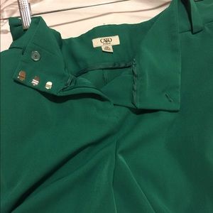💚Cato 22W Emerald Button Waist Capris💚